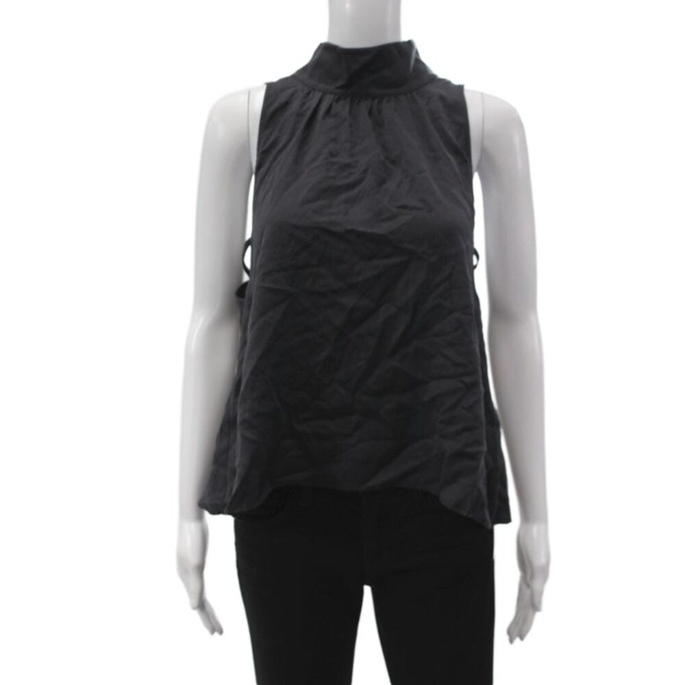 Free People Womens Black High Neck Sleeveless Tank Boho Basic Lyocell Size XS